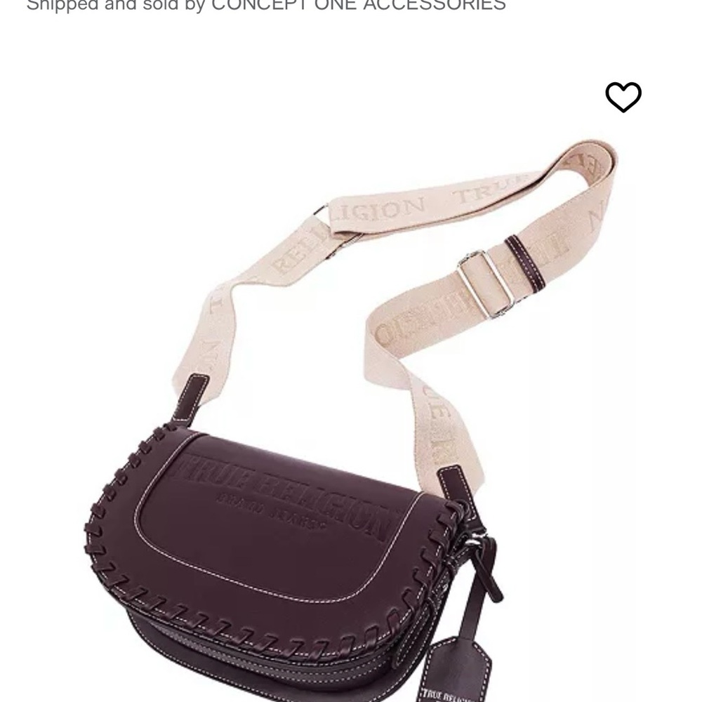 True Religion women’s Dark Brown Leather Messenger Bag - Picture 5 of 7